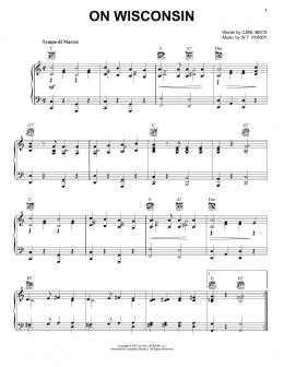 page one of On Wisconsin! (Piano, Vocal & Guitar Chords (Right-Hand Melody))