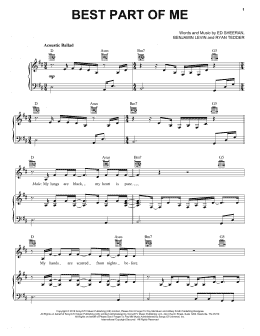 page one of Best Part of Me (feat. YEBBA) (Piano, Vocal & Guitar Chords (Right-Hand Melody))