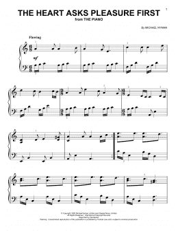 page one of The Heart Asks Pleasure First (from The Piano) (Very Easy Piano)