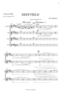page one of Deep Field (SATB Choir)
