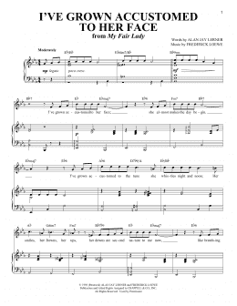 page one of I've Grown Accustomed To Her Face (Piano & Vocal)