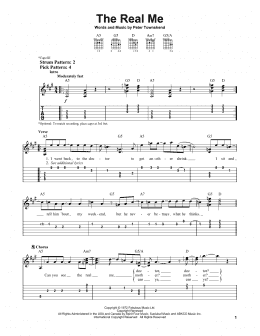 page one of The Real Me (Easy Guitar Tab)