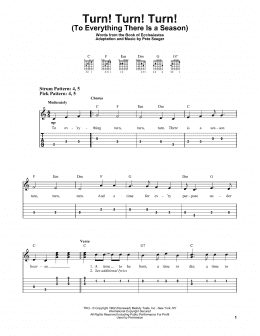 page one of Turn! Turn! Turn! (To Everything There Is A Season) (Easy Guitar Tab)