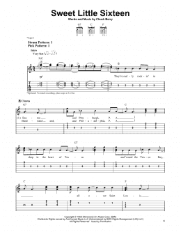 page one of Sweet Little Sixteen (Easy Guitar Tab)