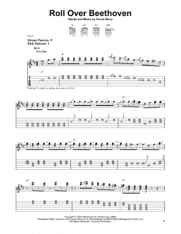 page one of Roll Over Beethoven (Easy Guitar Tab)