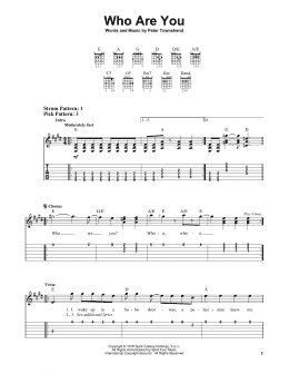 page one of Who Are You (Easy Guitar Tab)