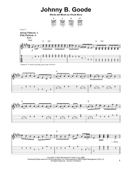 page one of Johnny B. Goode (Easy Guitar Tab)