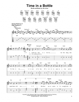 page one of Time In A Bottle (Easy Guitar Tab)