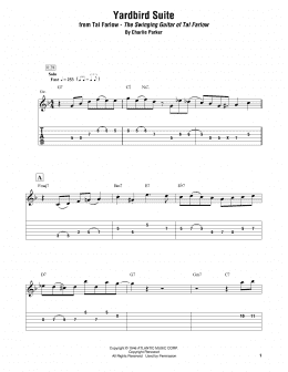 page one of Yardbird Suite (Electric Guitar Transcription)
