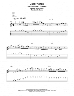 page one of Just Friends (Electric Guitar Transcription)
