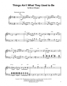 page one of Things Ain't What They Used To Be (Piano Transcription)