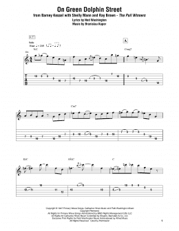page one of On Green Dolphin Street (Electric Guitar Transcription)