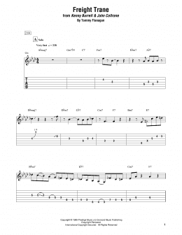 page one of Freight Trane (Electric Guitar Transcription)