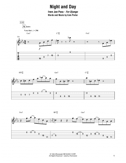 page one of Night And Day (Electric Guitar Transcription)