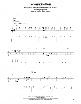 page one of Honeysuckle Rose (Electric Guitar Transcription)
