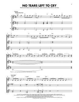 page one of No Tears Left To Cry (Guitar Ensemble)