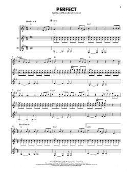 page one of Perfect (Guitar Ensemble)