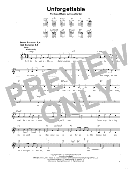page one of Unforgettable (Easy Guitar)