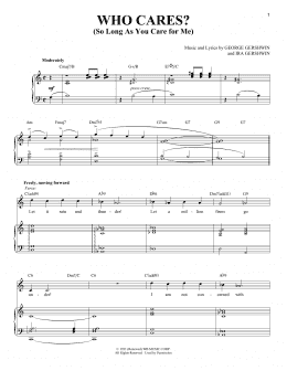 page one of Who Cares? (So Long As You Care For Me) (Piano & Vocal)