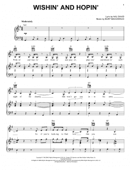 page one of Wishin' And Hopin' (Piano, Vocal & Guitar Chords (Right-Hand Melody))