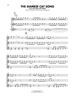 page one of The Siamese Cat Song (from Lady And The Tramp) (Ukulele Ensemble)