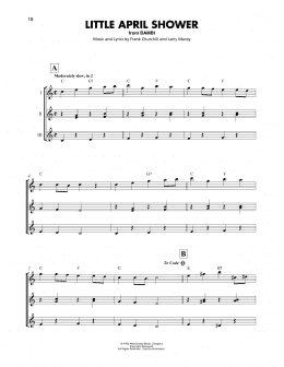 page one of Little April Shower (from Disney's Bambi) (Ukulele Ensemble)
