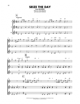 page one of Seize The Day (from Newsies) (Ukulele Ensemble)