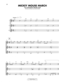 page one of Mickey Mouse March (from The Mickey Mouse Club) (Ukulele Ensemble)