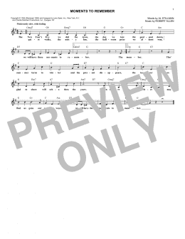 page one of Moments To Remember (Lead Sheet / Fake Book)