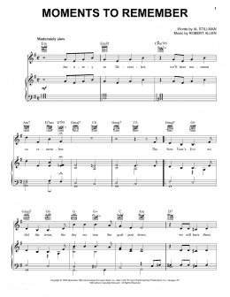 page one of Moments To Remember (Piano, Vocal & Guitar Chords (Right-Hand Melody))