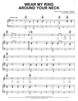 page one of Wear My Ring Around Your Neck (Piano, Vocal & Guitar Chords (Right-Hand Melody))