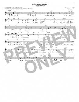 page one of Fated To Be Mated (Lead Sheet / Fake Book)