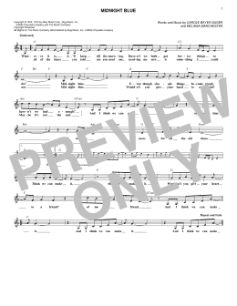 page one of Midnight Blue (Lead Sheet / Fake Book)