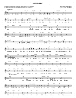 page one of Seize The Day (from Newsies The Musical) (Lead Sheet / Fake Book)