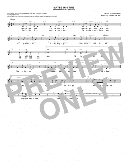page one of Maybe This Time (from Cabaret) (Lead Sheet / Fake Book)