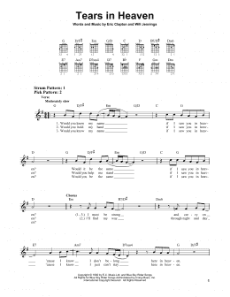 page one of Tears In Heaven (Easy Guitar)