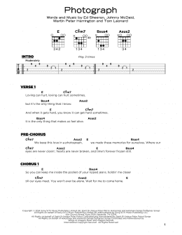 page one of Photograph (Really Easy Guitar)