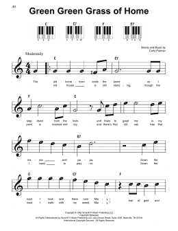 page one of Green Green Grass Of Home (Super Easy Piano)