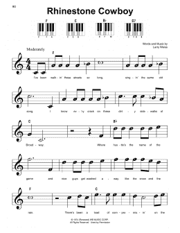 page one of Rhinestone Cowboy (Super Easy Piano)