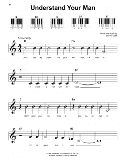 page one of Understand Your Man (Super Easy Piano)
