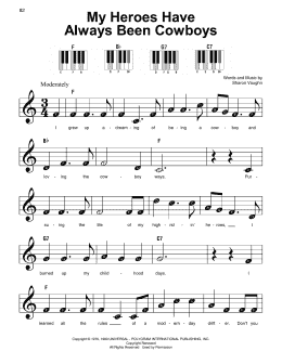 page one of My Heroes Have Always Been Cowboys (Super Easy Piano)