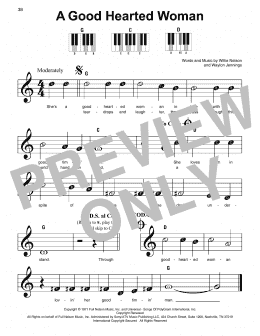 page one of A Good Hearted Woman (Super Easy Piano)