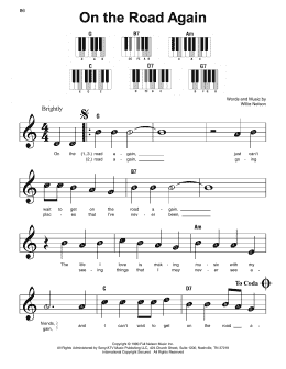 page one of On The Road Again (Super Easy Piano)