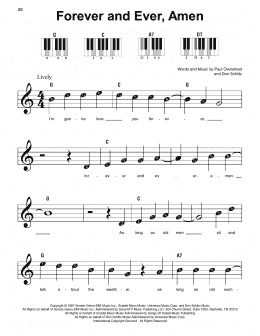 page one of Forever And Ever, Amen (Super Easy Piano)