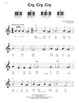 page one of Cry, Cry, Cry (Super Easy Piano)