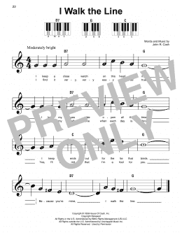 page one of I Walk The Line (Super Easy Piano)