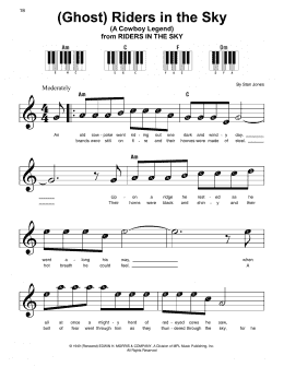 page one of (Ghost) Riders In The Sky (A Cowboy Legend) (Super Easy Piano)