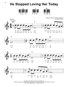 page one of He Stopped Loving Her Today (Super Easy Piano)