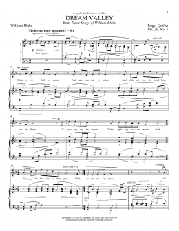page one of Dream Valley (Piano & Vocal)