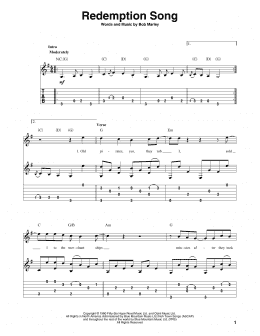 page one of Redemption Song (Solo Guitar)